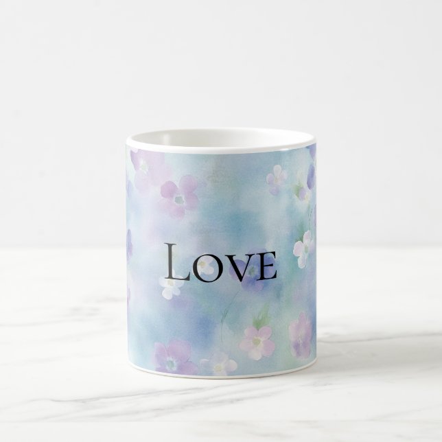 Hübsche Lila Blume Liebe Kaffeetasse (Mittel)