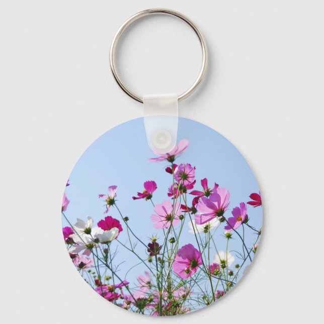 Hübsche Lila Blume Meadow Foto Schlüsselanhänger (Vorderseite)