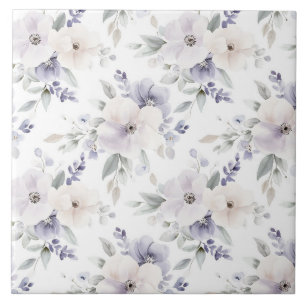 Hübsche Lila Elfenbein-Lavendel-Blume Fliese