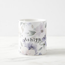 Hübsche Lila Elfenbein-Lavendel-Blume Kaffeetasse