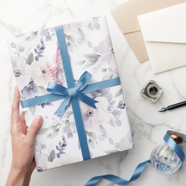 Hübsche Lila Elfenbeinküste Blume Brautparty Geschenkpapier (Schenken)