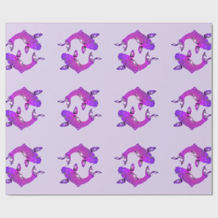 Hübsche lila Fisch-Fische Geschenkpapier
