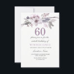 Hübsche Lila Flora 60. Geburtstagsparty Einladung<br><div class="desc">Hübsche Lila Blume 60. Geburtstagsparty Invite Girl Perfect Card für Ihre besondere Anlass Matching Kollektion in Niche und Nest Shop. Gestaltungsfreundlichkeit: https://www.etsy.com/shop/SmallHouseBigPony</div>