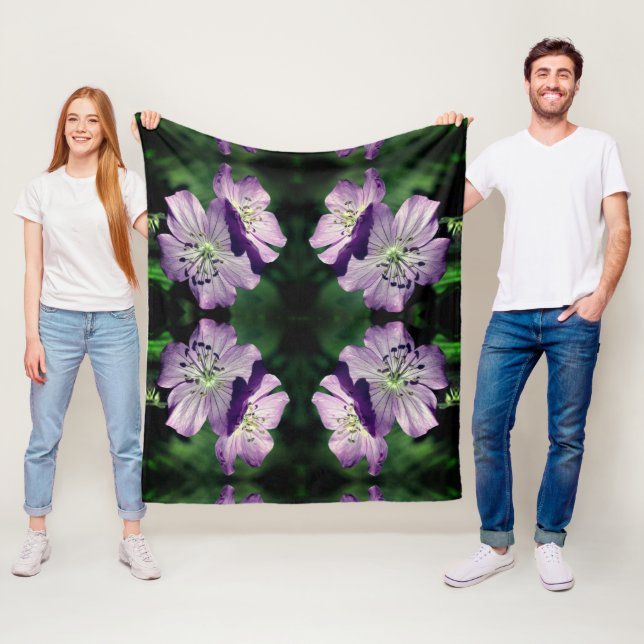 Hübsche Lila Geranium Blume Pair Muster Fleece (Beispiel)