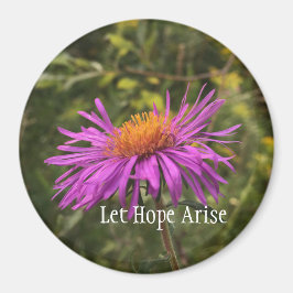 Hübsche Lila Gold-Blume Inspiration-Hope-Zitat Magnet