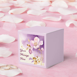 Hübsche Lila Goldfloral Geschenkschachtel