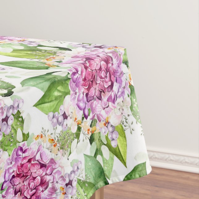 Hübsche Lila grüne Farbe Moderne Blumenfarbe Kurz Tischdecke (Beispiel)