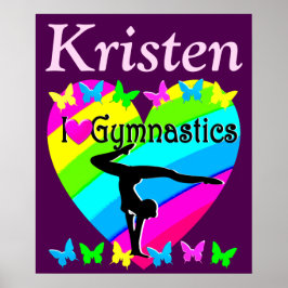 HÜBSCHE LILA GYMNASTICS LIEBE PERSONALISIERT POSTE POSTER