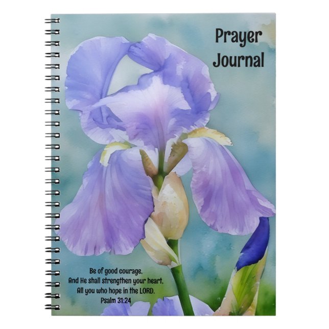 Hübsche Lila Iris Blume Art PraeJournal Notizblock (Vorderseite)