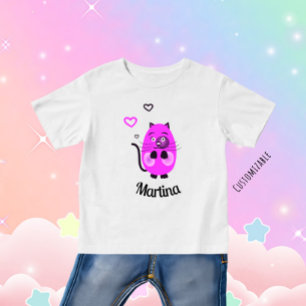 Hübsche lila Katze Baby T-shirt
