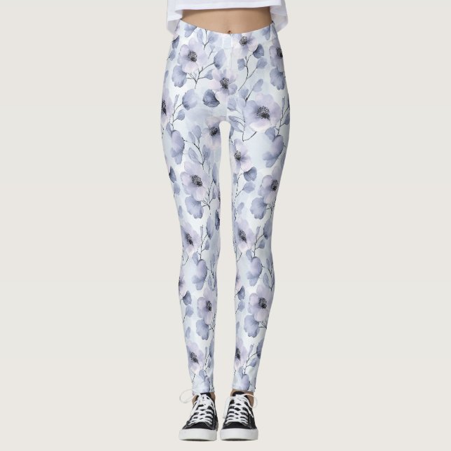 Hübsche Lila Lavendel-Blume Leggings (Vorderseite)