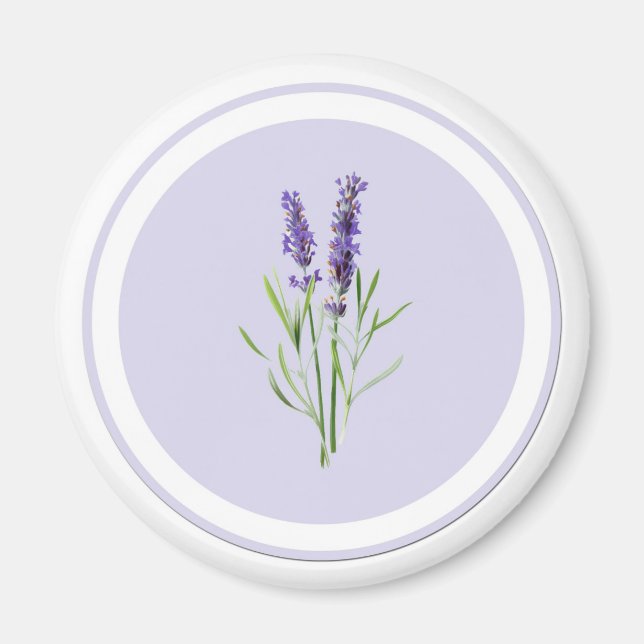 Hübsche Lila Lavendel-Blume Magnet (Vorne)