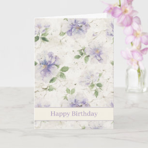 Hübsche lila Lavendelblumen Geburtstag Karte