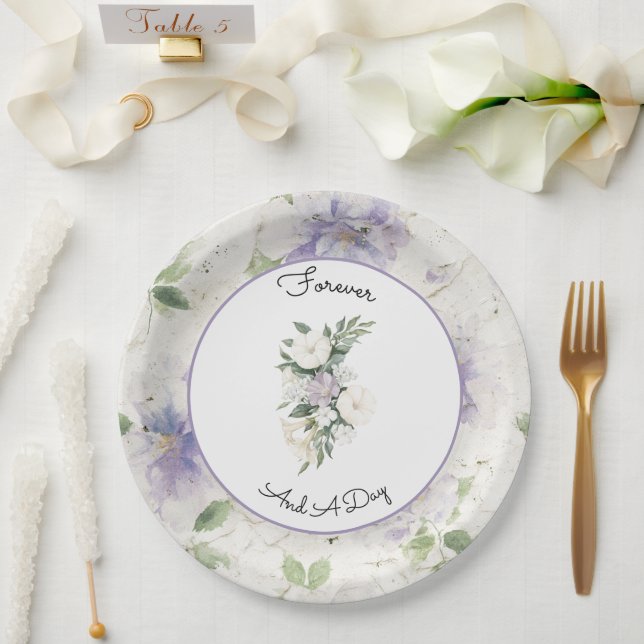 Hübsche lila Lavendelblüten Pappteller (Hochzeit)