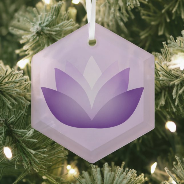 Hübsche Lila Lotus-Blume Ornament Aus Glas (Insitu)