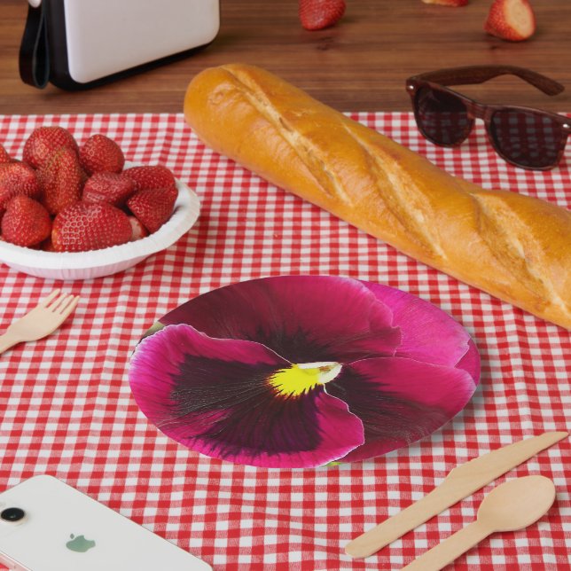 Hübsche Lila Pansy Floral Pappteller (Picknick)