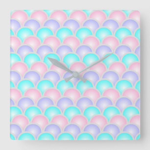 hübsche, lila, rosa Aquarelle Quadratische Wanduhr