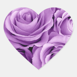 Hübsche Lila Rose Herz-Aufkleber