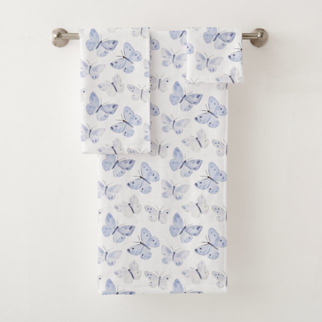 Hübsche Lila Schmetterlinge Badhandtuch Set (Insitu)
