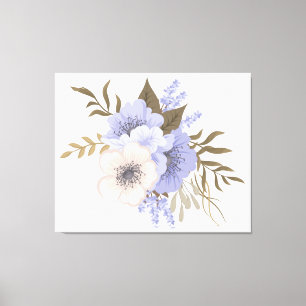 Hübsche lila und beige Blume Leinwanddruck