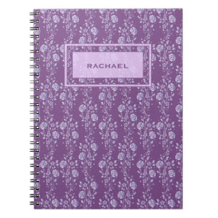 Hübsche Lila und Lilac Floral Personalisiert Notizblock