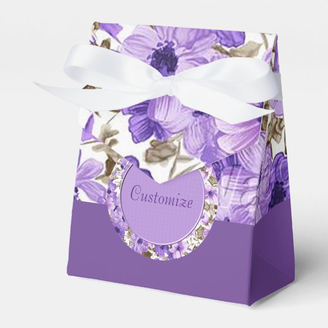 Hübsche Lila und weiße Blütenzelte Box 2 Geschenkschachtel (Vorderseite)