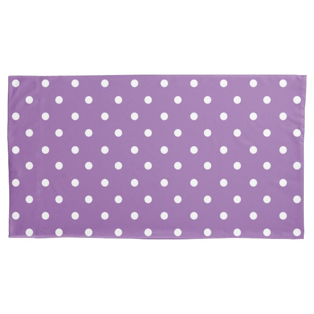 Hübsche Lila und weiße Polka-Punkte Kissenbezug (Vorderseite)