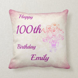 Hübsche lila Vintage Art Blumen-Fee 100. Kissen