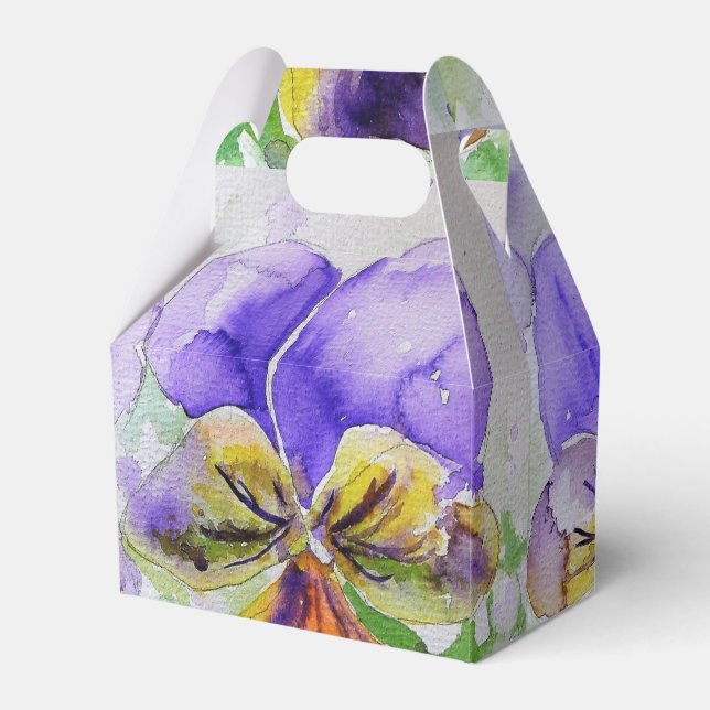 Hübsche Lila Viola Floral Wedding Cake Gefallen Bo Geschenkschachtel (Vorderseite)
