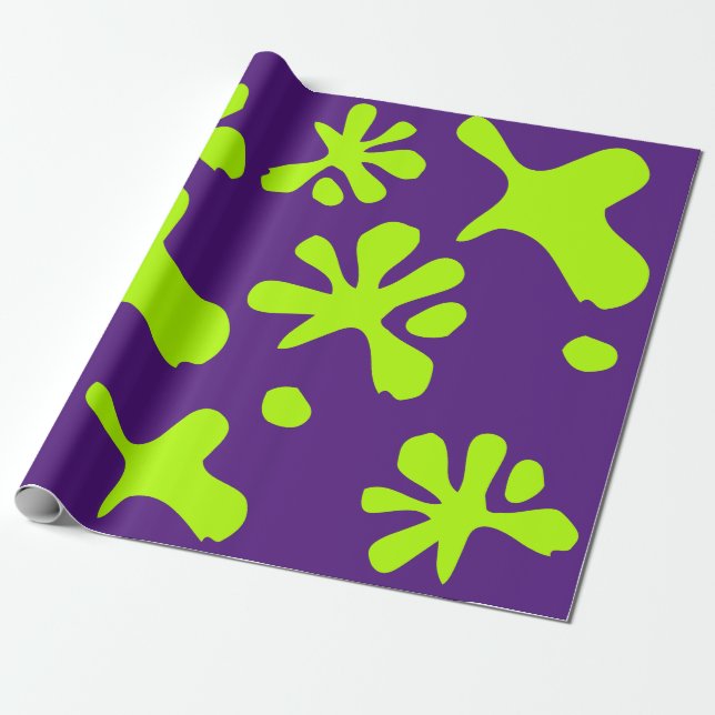 Hübsche lila violette Neon-Schleim-Kindermädchen Geschenkpapier (Ungerollt)