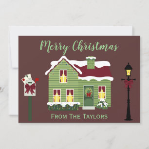 Hübsche Lila Weihnachtsgrüße Feiertagskarte