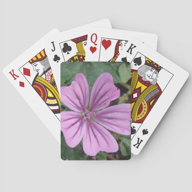 Hübsche Lila Wildblume Spielkarten (Rückseite)