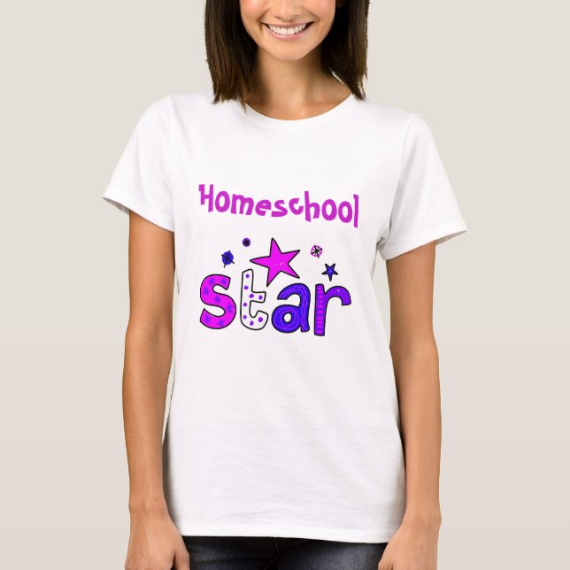 Hübsche Lila Zuhause School Star T-Shirt (Vorderseite)
