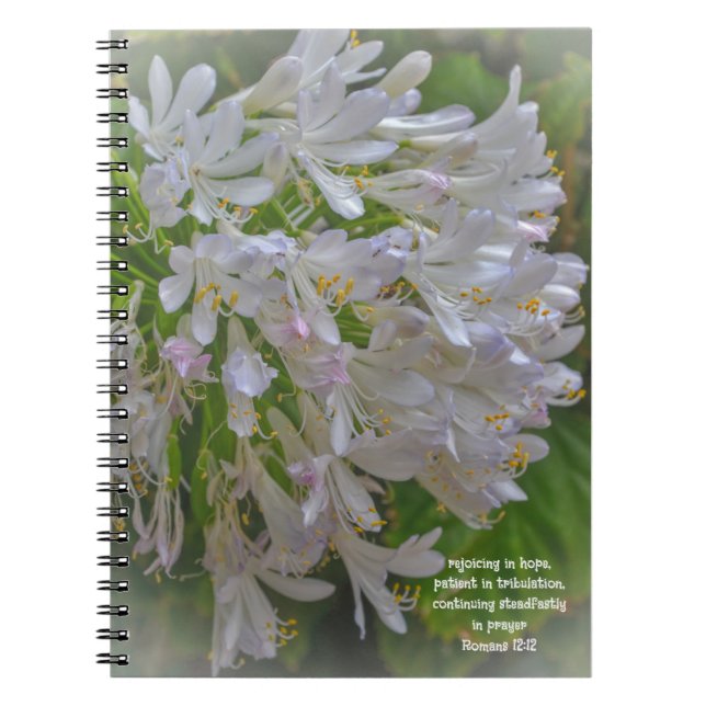 Hübsche Lily-Blume Gebet Journal Bible Verse Notizblock (Vorderseite)