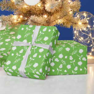 Hübsche Limettengrün, Rosen Rosenknospe, Blumend Geschenkpapier