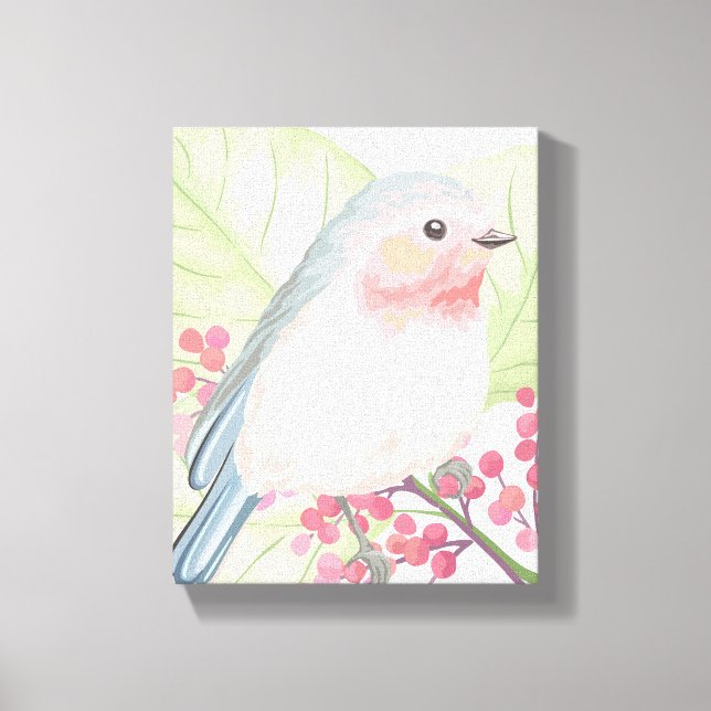 Hübsche Little Pastel Bird Canvas Leinwanddruck (Vorderseite)