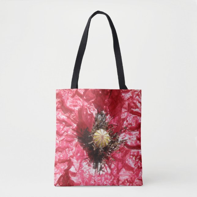 Hübsche Macro Tote Tasche mit Poppy Blume (Vorderseite)
