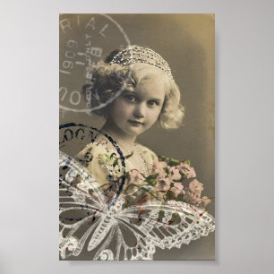 Hübsche Mädchen-Collage Poster