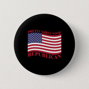 Hübsche Mädchen wählen Republikaner USA-Flagge Fre Button