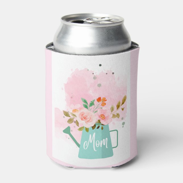 Hübsche Mama kann mit Blume abkühlen Dosenkühler (Kanne Vorderseite)