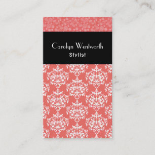 Hübsche Mandarine Damask Business Card Visitenkarte