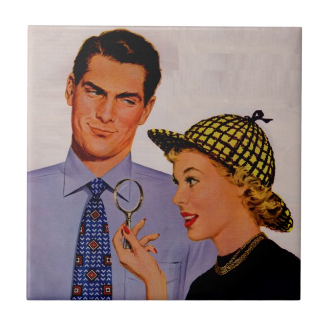 hübsche Mann und Ehefrau Frau Arlene Sherlock Fliese (Vorderseite)
