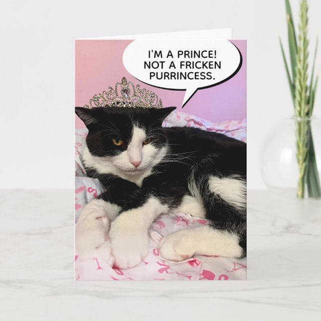 Hübsche männliche Katze, die Tiara trug - keine Pu Karte (Vorderseite)