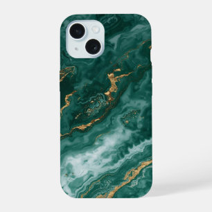 Hübsche Marmor Smaragdgrüne Handyhülle iPhone 15 Hülle