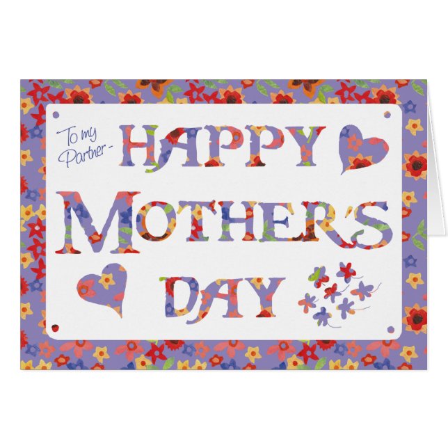 Hübsche Mauve Granny Printwerbung zum Muttertag de (Vorderseite (Horizontal))