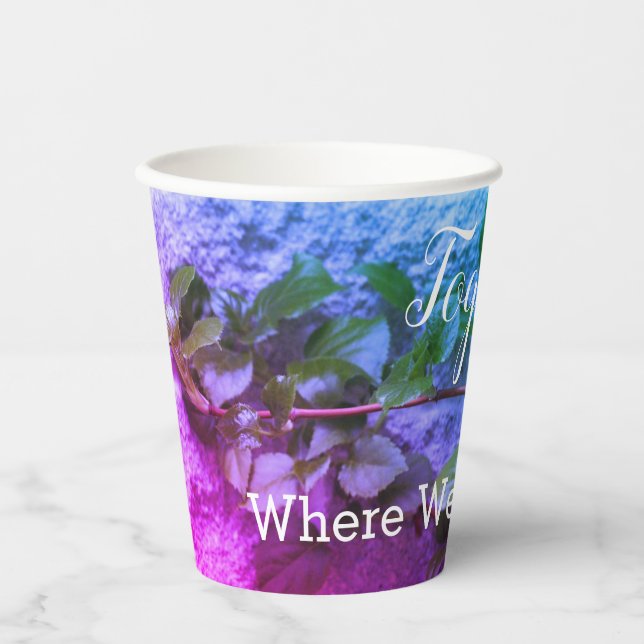 Hübsche Mauve Lila und blau Pappbecher (Vorderseite)