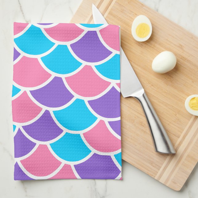 Hübsche Meerjungfrau im Herzen Geschirrtuch (Viertel Falte)