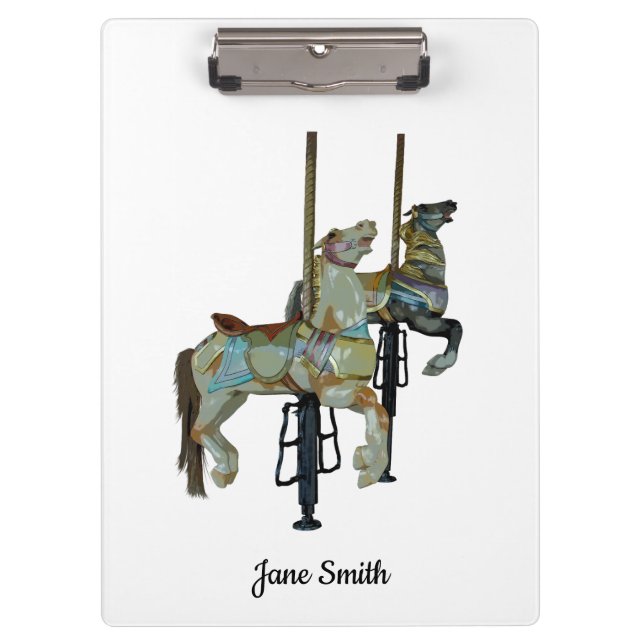 Hübsche Mergo Round Carousel Horses Clipboard Klemmbrett (Vorderseite)