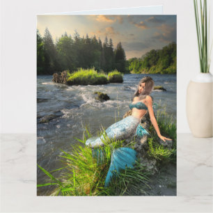 HÜBSCHE MERMAID ART BIRTHDAY Grußkarte Karte