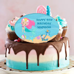 Hübsche Mermaid Custom Kids Pool Geburtstagsparty Kuchenaufsatz<br><div class="desc">Begleiten Sie uns unter dem Meer für eine skurrile Kindergeburtstagsfeier für ein kleines Mädchen,  das rosa Meerjungfrauen Lieben hübsch. Diese niedliche Strandkuchendecke ist mit einer hübschen,  rosa haarigen Meerjungfrau ausgestattet,  die neben schönen Muscheln im Ozean schwimmt. Ein cooles Party- für Kinder.</div>